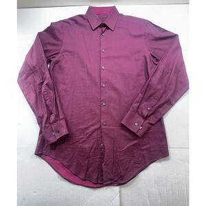 Calvin Klein Slim Fit Iridescent burgundy Casual Dress Shirt 15-15.5 34/35
